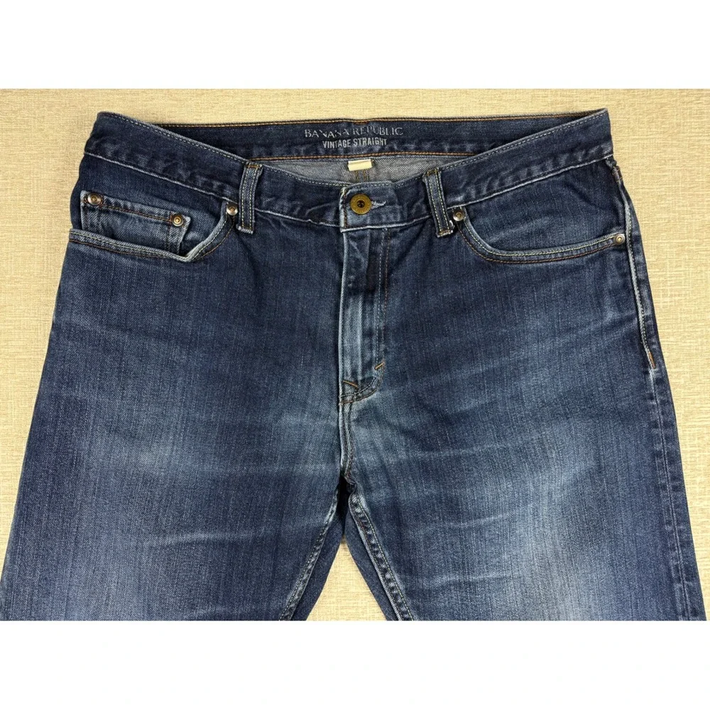 Banana Republic Vintage Mens 34x32 Straight Dark Wash Denim Jeans